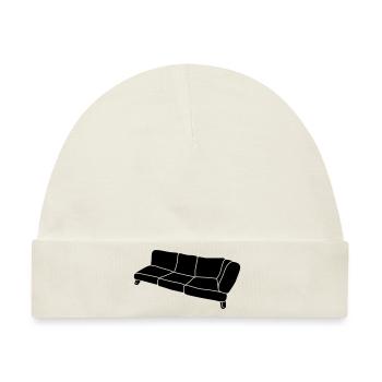 Couch Clipart Design - Baby Premium Organic Mütze - Naturweiß - Vorne