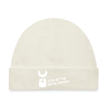 Lama - Lets Get The Party Started - Baby Premium Organic Mütze - Naturweiß - Vorne
