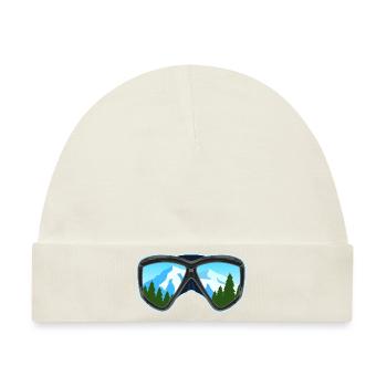 Ski und Snowboard Googles Skier Snowboarder Geschenk - Baby Premium Organic Mütze - Naturweiß - Vorne