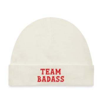 TEAM BADASS - Baby Premium Organic Mütze - Naturweiß - Vorne