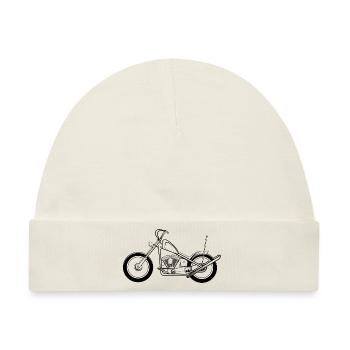 Chopper Motorrad - Baby Premium Organic Mütze - Naturweiß - Vorne