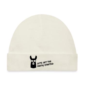 Lama - Lets Get The Party Started - Baby Premium Organic Mütze - Naturweiß - Vorne