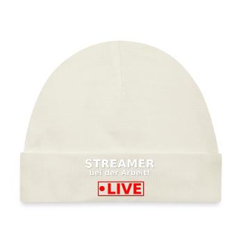 Streamer Stream Live Twitch Livestream pog - Baby Premium Organic Mütze - Naturweiß - Vorne