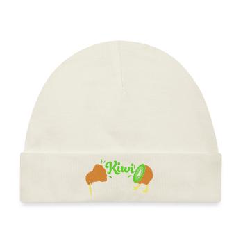 kiwi-vogel Kiwi Vogel - Baby Premium Organic Mütze - Naturweiß - Vorne