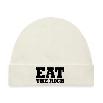 Eat the rich - Baby Premium Organic Mütze - Naturweiß - Vorne