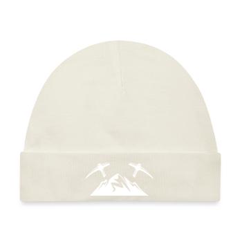 Berge mit Spitzhacke Bergsteiger Bergarbeiter - Baby Premium Organic Mütze - Naturweiß - Vorne