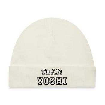 TEAM YOSHI Hundename Rüde TeamTrikot - Baby Premium Organic Mütze - Naturweiß - Vorne