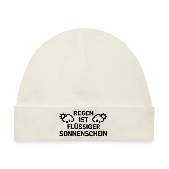 Regen ist flüssiger Sonnenschein - Baby Premium Organic Mütze - Naturweiß - Vorne