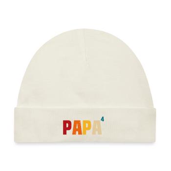 Vater 4 Kinder Vater 4 Kinder viermal Vater - Baby Premium Organic Mütze - Naturweiß - Vorne
