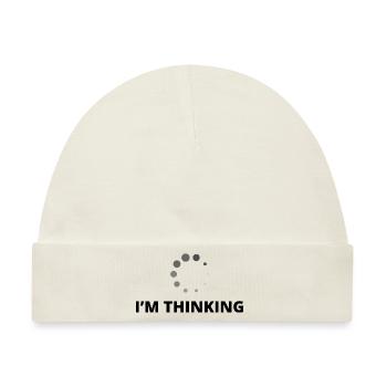 I'm Thinking Coder Software Developer Programmer N - Baby Premium Organic Mütze - Naturweiß - Vorne