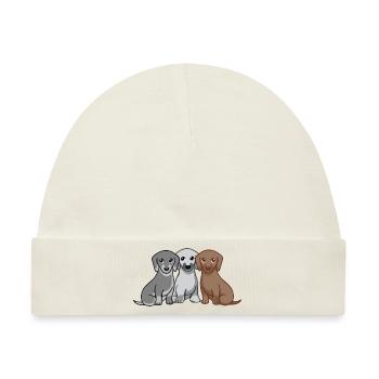 Drei Hunde - Baby Premium Organic Mütze - Naturweiß - Vorne