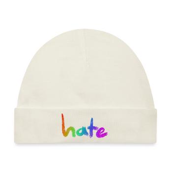 Hate Text Rainbow - Baby Premium Organic Mütze - Naturweiß - Vorne