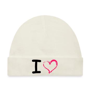 I Heart - Baby Premium Organic Mütze - Naturweiß - Vorne