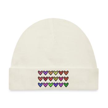 HERZ. HERZ. VALENTINSTAG. LIEBE. LIEBE. HERZ - Baby Premium Organic Mütze - Naturweiß - Vorne