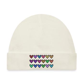 HERZ. HERZ. VALENTINSTAG. LIEBE. LIEBE. HERZ - Baby Premium Organic Mütze - Naturweiß - Vorne