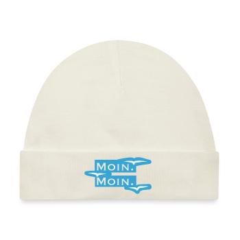 Moin I Norddeutsche Begrüßung - Baby Premium Organic Mütze - Naturweiß - Vorne
