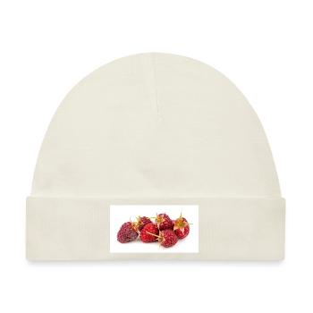 Himbeere. raspberry - Baby Premium Organic Mütze - Naturweiß - Vorne