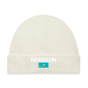 Kasachstan Kasachische Flagge Kasache - Baby Premium Organic Mütze - Naturweiß - Vorne