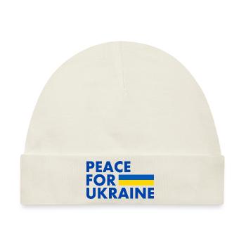 Peace for ukraine - Baby Premium Organic Mütze - Naturweiß - Vorne