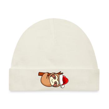 Faultier Comic Weihnachten - Baby Premium Organic Mütze - Naturweiß - Vorne