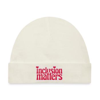 inclusion matters Logo Zitat - Baby Premium Organic Mütze - Naturweiß - Vorne