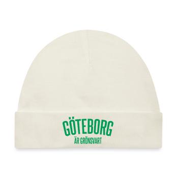 Göteborg ist grünlich-schwarz - Baby Premium Organic Mütze - Naturweiß - Vorne