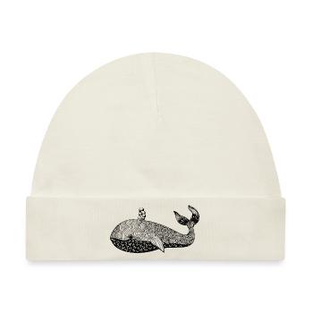 Cute Origami Whale - Baby Premium Organic Mütze - Naturweiß - Vorne