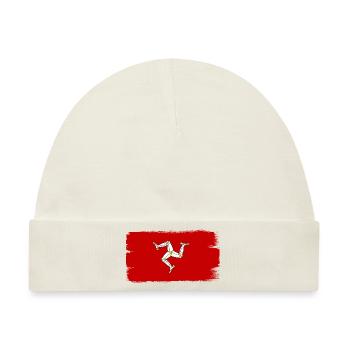 Isle of Man Flagge Triskele Flag of Isle of Man - Baby Premium Organic Mütze - Naturweiß - Vorne