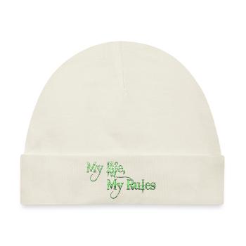 Mein Leben Meine Regeln Zitate Tattoo Zitat - Baby Premium Organic Mütze - Naturweiß - Vorne