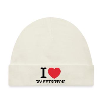 Ich liebe Washington | I Heart Washington - Baby Premium Organic Mütze - Naturweiß - Vorne
