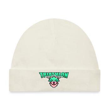 US highschool college Triathlon Maskottchen türkis - Baby Premium Organic Mütze - Naturweiß - Vorne