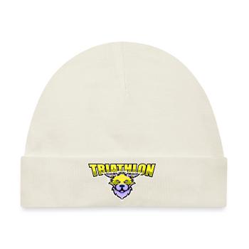 US highschool college Triathlon Maskottchen Katze - Baby Premium Organic Mütze - Naturweiß - Vorne
