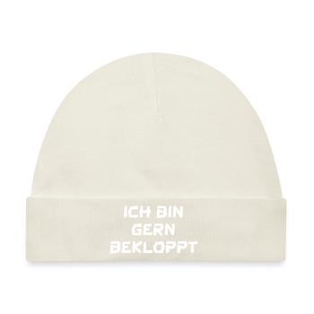 ich bin gern bekloppt - Baby Premium Organic Mütze - Naturweiß - Vorne