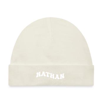 Lustig Nathan Groovy 4 Männer Frauen Cool Nathan Krawatte - Baby Premium Organic Mütze - Naturweiß - Vorne