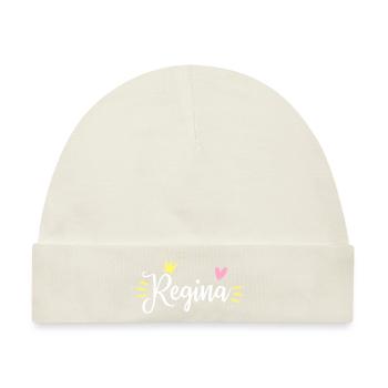 Regina Name Krone - Baby Premium Organic Mütze - Naturweiß - Vorne