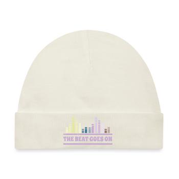 The Beat goes on DJ Musiker Equalizer - Baby Premium Organic Mütze - Naturweiß - Vorne