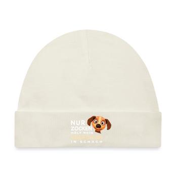 Lustiger Spruch, Zocken hält Aggromon in Schach - Baby Premium Organic Mütze - Naturweiß - Vorne