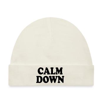 Calm down - Baby Premium Organic Mütze - Naturweiß - Vorne