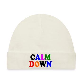 Calm down - Baby Premium Organic Mütze - Naturweiß - Vorne