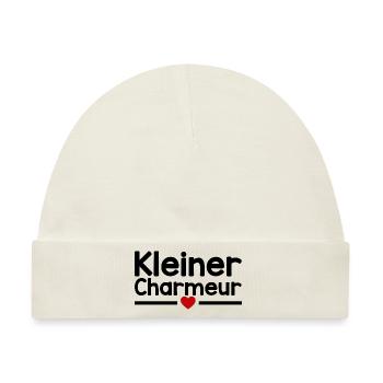 Kleiner Charmeur | Herz Schmusen Baby - Baby Premium Organic Mütze - Naturweiß - Vorne