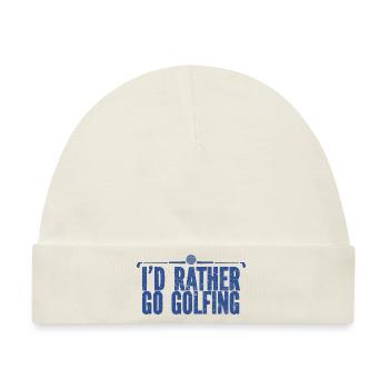 Golf - Golfclub Goldspieler Birdie Elite Luxus - Baby Premium Organic Mütze - Naturweiß - Vorne