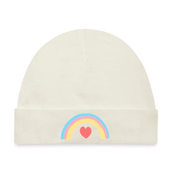 herz regenbogen form symbol formen - Baby Premium Organic Mütze - Naturweiß - Vorne
