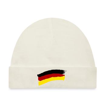DeutschlandFlagge als Pinselstriche - Baby Premium Organic Mütze - Naturweiß - Vorne
