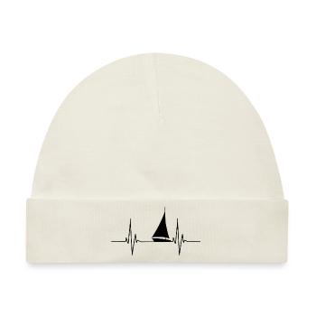 Segelboot Heartbeat Segelboot - Baby Premium Organic Mütze - Naturweiß - Vorne