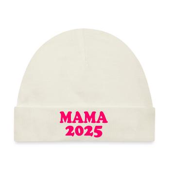 Mama 2025 - Baby Premium Organic Mütze - Naturweiß - Vorne