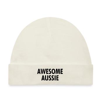 Awesome Aussie - Austrlia - Australien Down Under - Baby Premium Organic Mütze - Naturweiß - Vorne