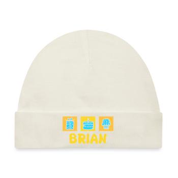Vorname Brian - Baby Premium Organic Mütze - Naturweiß - Vorne