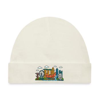 singapur city skyline - Baby Premium Organic Mütze - Naturweiß - Vorne