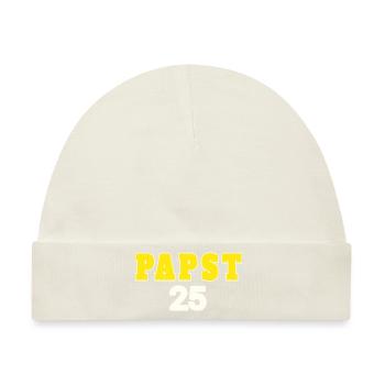 papst 25 - Baby Premium Organic Mütze - Naturweiß - Vorne