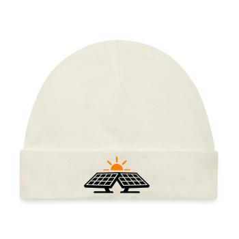 Solar Strom Symbol - Baby Premium Organic Mütze - Naturweiß - Vorne